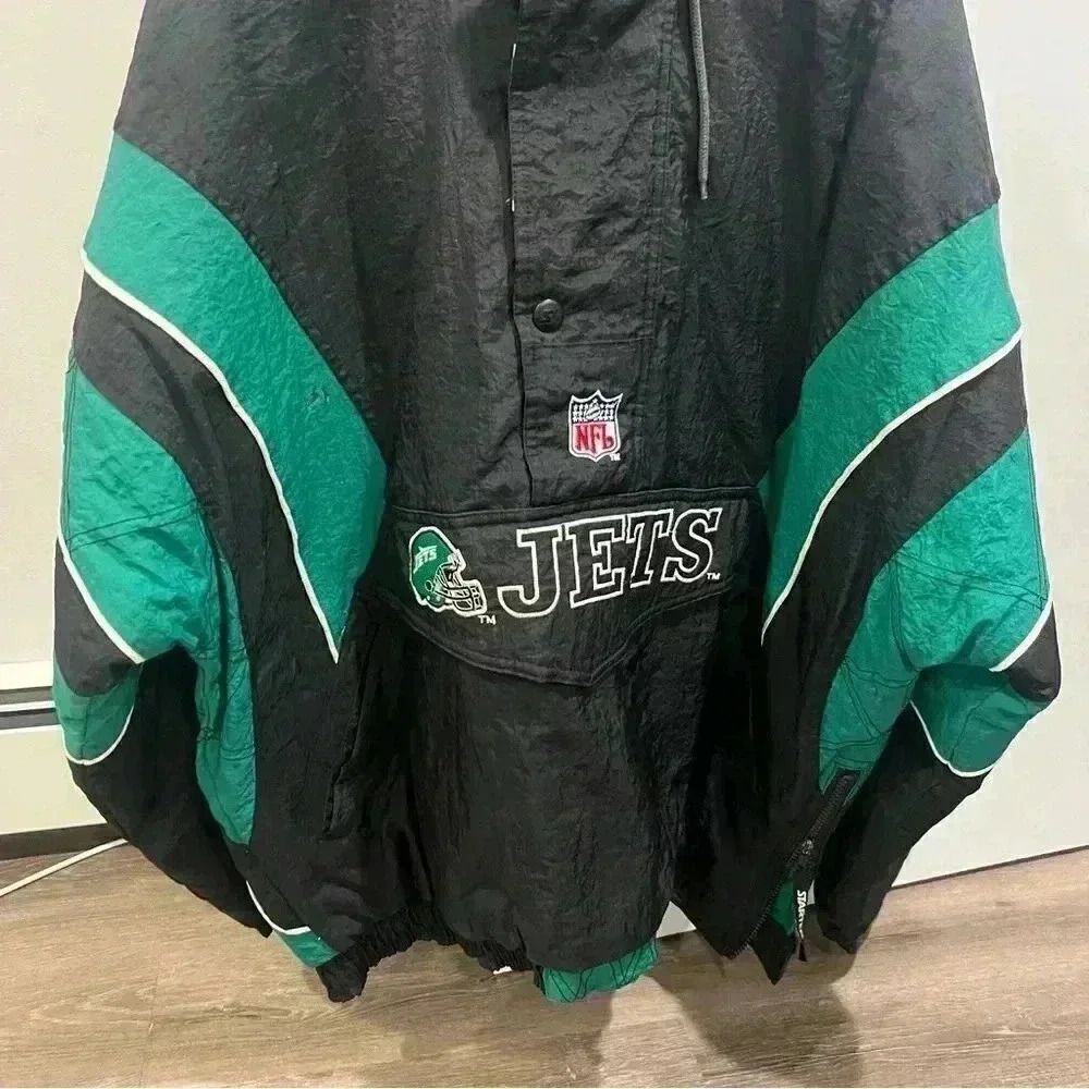 Vintage 90s New York Jets Starter pullover jacket NFL Football Pro Line Official - Picture 3 of 13